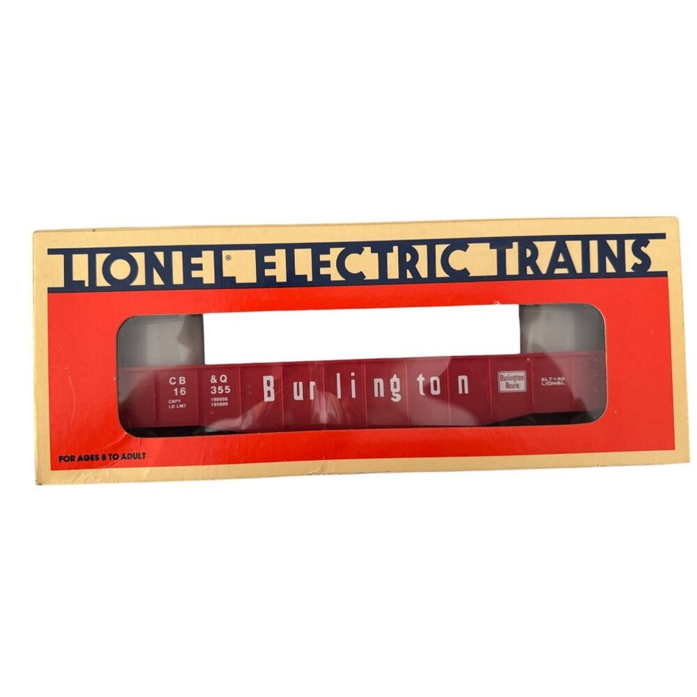 Lionel Burlington Gondola Model 6-16355 New In Box Electric Trains